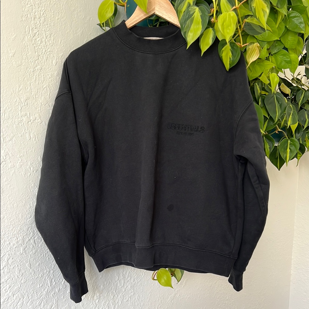 Fear Of God Black Crewneck Sweater With Relaxed Fit